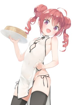 かにビーム,葉月ワトラ,汉服,萝莉,No-Bra,胖次,掀裙,丝袜,女服务生