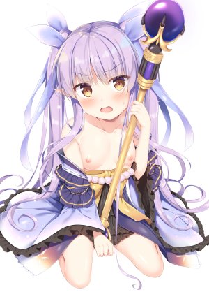 tomoo,氷川鏡華,超異域公主連結,露胸,萝莉,nipples,No-Bra,尖耳