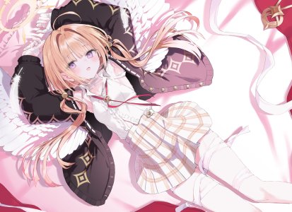 天使,绷带,制服,掀裙,针织衫,翅膀