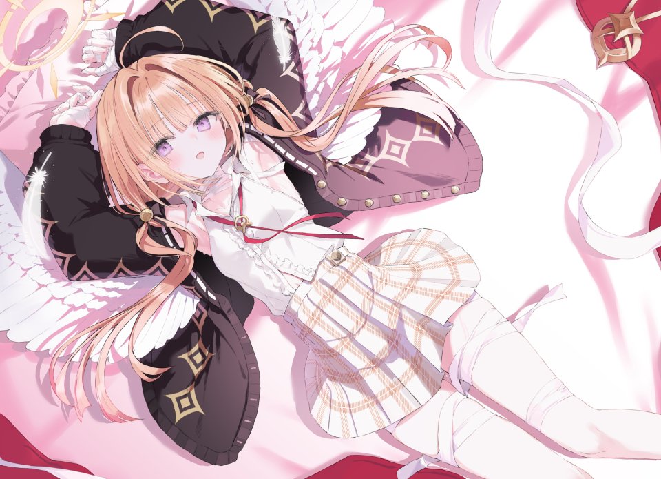 天使 绷带 制服 掀裙 针织衫 翅膀