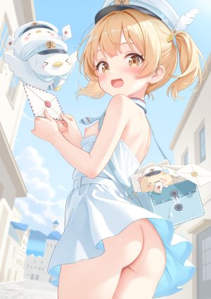 夕奈れぶん,breasts,连衣裙,萝莉,nipples,No-Bra,nopan,掀裙