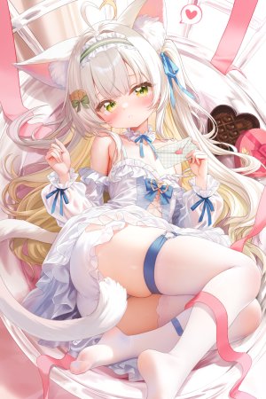 独立虚拟YouTuber,兽耳,创可贴,灯笼裤,连衣裙,garter,萝莉,猫耳,看穿,掀裙,丝袜,情人节