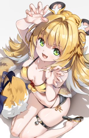 白蛛,ju_fufu,绝区零,兽耳,水着,garter,萝莉,猫耳,泳装