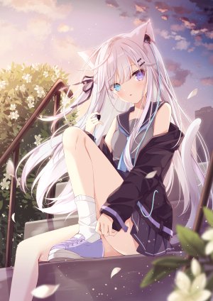 hoshi,兽耳,猫耳,制服,掀裙