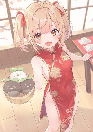 夕奈れぶん,汉服,萝莉,No-Bra,nopan,女服务生