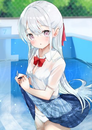 hamaken.,bra,萝莉,胖次,看穿,制服,掀裙,湿身