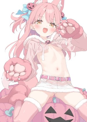 peko,mikane_sebiri,兽耳,万圣节,萝莉,No-Bra,胖次,掀裙,丝袜