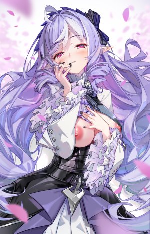 白蛛,绝区零,breasts,连衣裙,nipples,No-Bra,尖耳