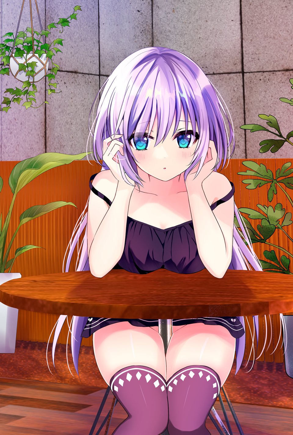 師走ほりお 原创 露肩 碧眼 脸红 Breasts 连衣裙 长发