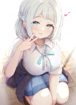 天空かぷちーの,葛城莉莉娅,学园偶像大师,偶像大师,bra,开衫,看穿,制服,针织衫