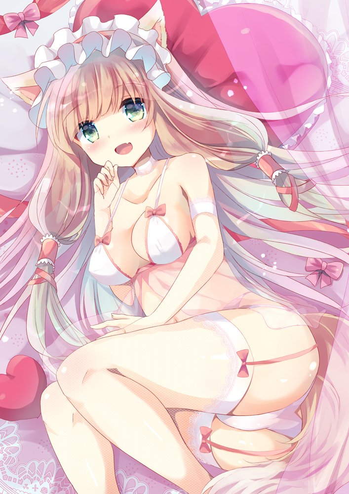 Himemiya_Maho 公主连结！ 超異域公主連結 栗柚クリュー 兽耳 前发 露肩 脸红