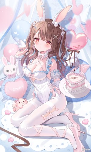 satoupote,hoshimiya_choco,vlash,兽耳,兔耳,兔女郎,No-Bra,裤袜,翅膀