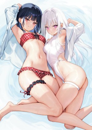 mignon,水着,衬衫,garter,看穿,泳装,湿身