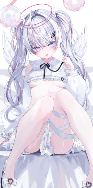 moemoepiano,天使,garter,萝莉,No-Bra,翅膀
