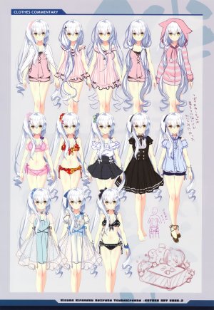 pero,朱雀院椿,CRYSTALiA,絆きらめく恋いろは,人设原画,白发,单马尾,睡衣,礼服