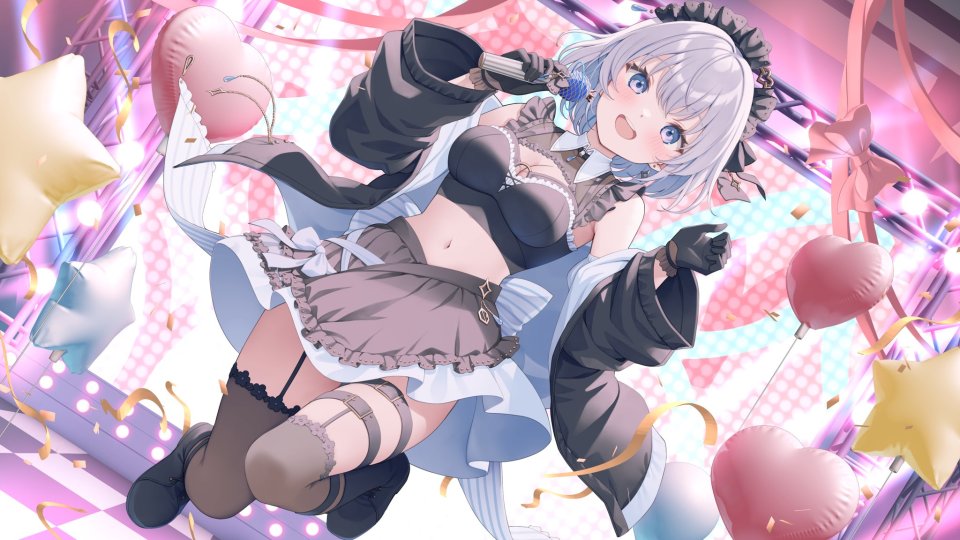 Yoshinoryo Aoi_Sizuku 独立虚拟YouTuber Garter 萝裙 掀裙 长筒袜 丝袜