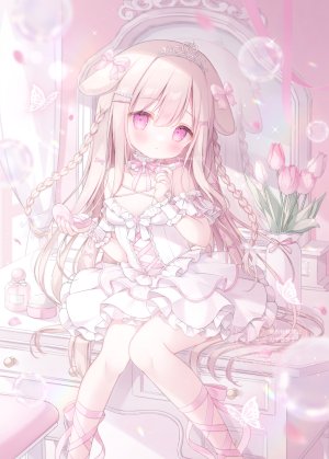 omochi_monaka,watermark,兽耳,兔耳,萝莉,萝裙