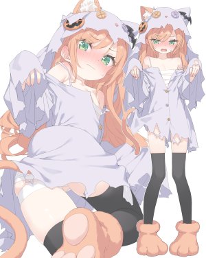 peko,水無月サラミ,兽耳,绷带,连衣裙,万圣节,萝莉,猫耳,nopan,掀裙,丝袜,爆衣