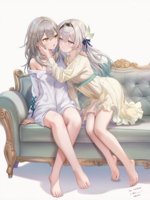 poi氵,流萤（星穹铁道）,崩坏星穹铁道,崩坏：星穹铁道,流萤,崩壊:スターレイル,女孩子,赤脚,星（星穹铁道）,少女,百合