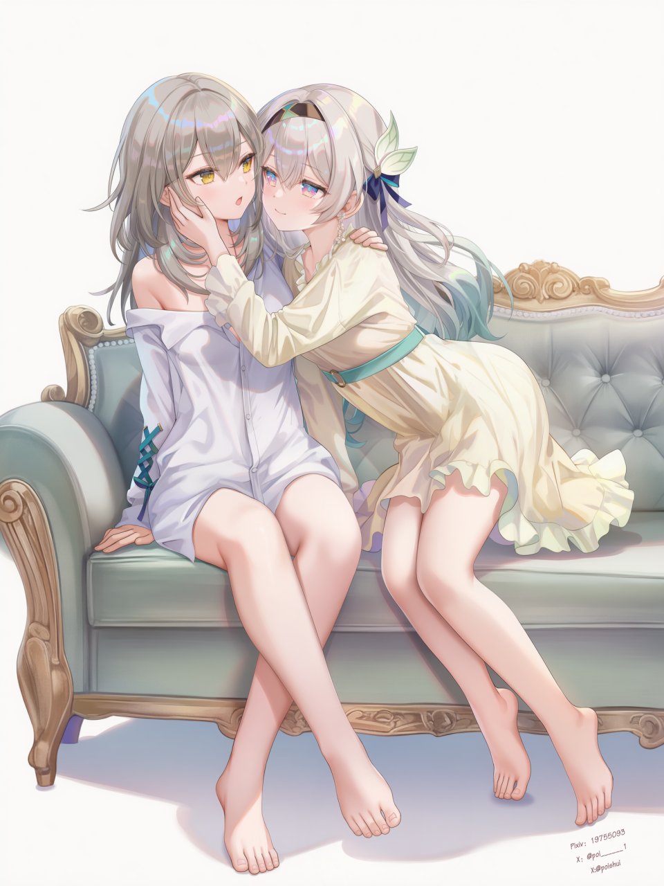 Poi氵 流萤（星穹铁道） 崩坏星穹铁道 崩坏：星穹铁道 流萤 崩壊:スターレイル 女孩子 赤脚