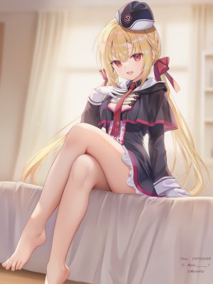 poi氵,リドルジョーカー,女孩子,赤脚,脚指,魅惑的大腿,在原七海,金发,少女