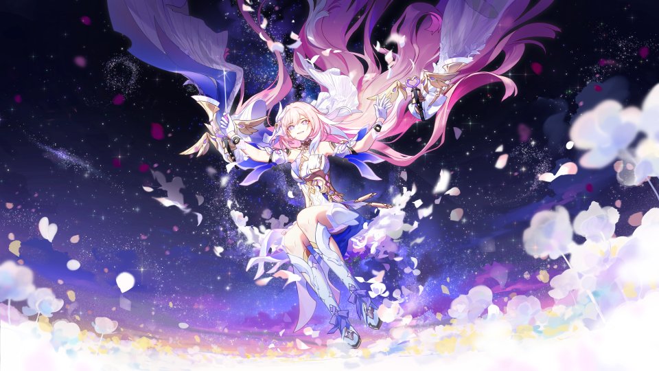 崩坏3rd Rafaelaaa 露肩 连衣裙 全身 手套 发饰 长发