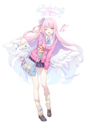 油锅炒菜,下江コハル,聖園ミカ,桐藤ナギサ,百合園セイア,蔚蓝档案,脸红,领结,开衫,Crepe,全身,包子頭,光晕,holding,长发,长袖,视线正对,挤眼,開口,粉发,褶皱裙,衬衫,短裙,笑顔,single,草莓