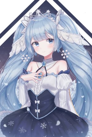 nacho,初音ミク,雪ミク,VOCALOID,连衣裙