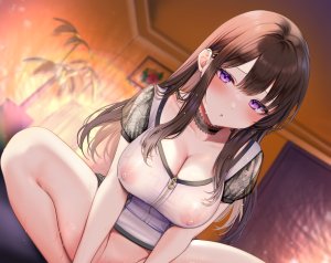 ぽんたろ,bottomless,nipples,No-Bra,看穿,湿身