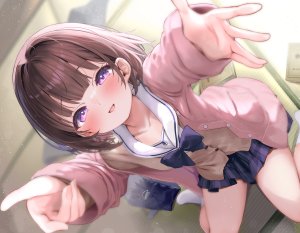 にゃふ,制服,针织衫