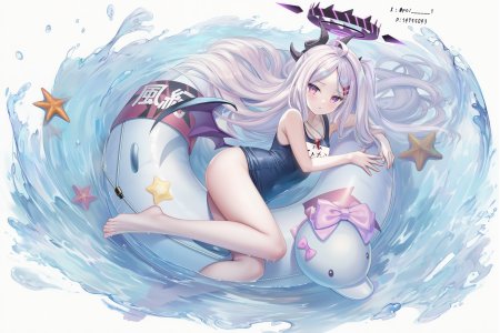 poi氵,女孩子,少女,碧蓝档案,空崎ヒナ,ブルアカ,泳装,BlueArchive,魅惑的大腿,赤脚