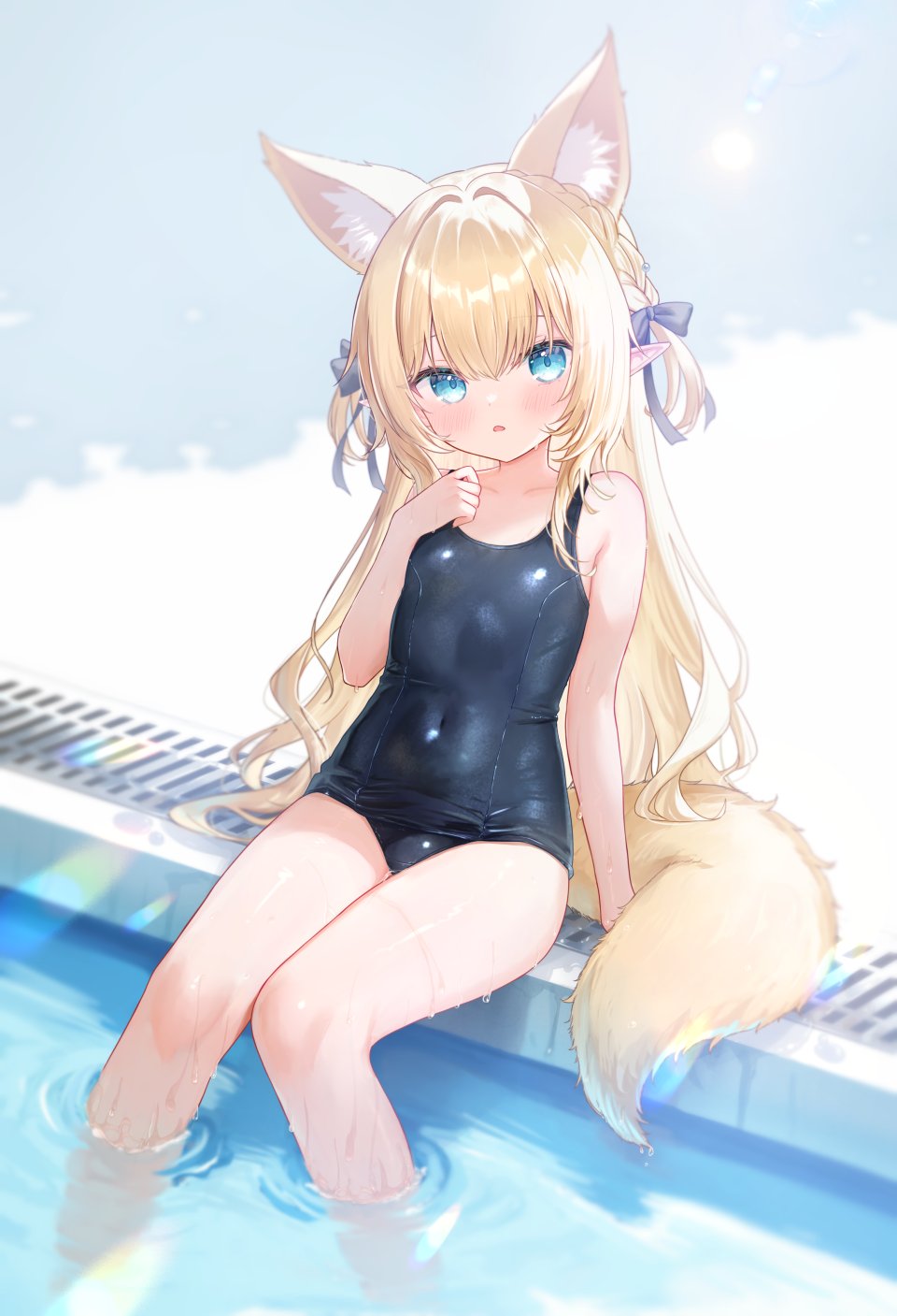 瀬世ナギ Vrchat 兽耳 妖狐 尖耳 死库水 泳装