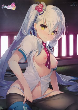 pero,朱雀院椿,CRYSTALiA,絆きらめく恋いろは,kizuna_kirameku_koi_iroha_tsubaki_renka,breasts,nipples,No-Bra,胖次,panty_pull,裤袜,制服,脱衣