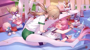 符玄,三月七,青雀,崩坏：星穹铁道,翼つばさ,茶发,绿色眼,kneehighs,长发,挤眼,開口,裤袜,粉发,衬衫,笑顔,双马尾,超长发