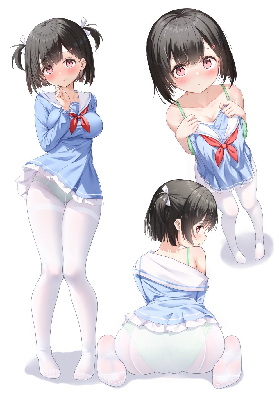 Qian_Hen 浅痕 Breasts 回头看 坐姿 黑发 连衣裙 胖次