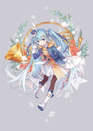 minland4099,初音ミク,雪ミク,VOCALOID,黑丝,制服