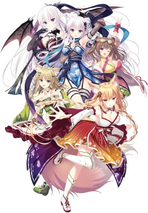 鷹乃ゆき,甲賀伊緒,巻菱ナナコ,猫江チカ,Whirlpool,猫忍之心,猫忍之心SPIN!2,兽耳,garter,和服,妖狐,猫耳,No-Bra,看穿,长筒袜,丝袜,翅膀