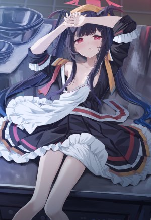 takashima_shoa,爱清枫香,蔚蓝档案,breasts,光晕,萝莉,No-Bra,制服,掀裙