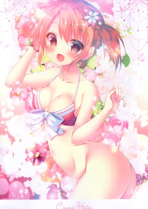 保登心爱,请问您今天要来点兔子吗?,蜜桃まむ,前发,胸部,棕色眼,茶发,cleavage,发饰,视线正对,横乳,露脐,開いた口,短发,笑顔,single,双马尾