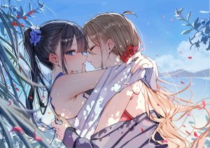 kudou_eru,看穿,泳装,百合