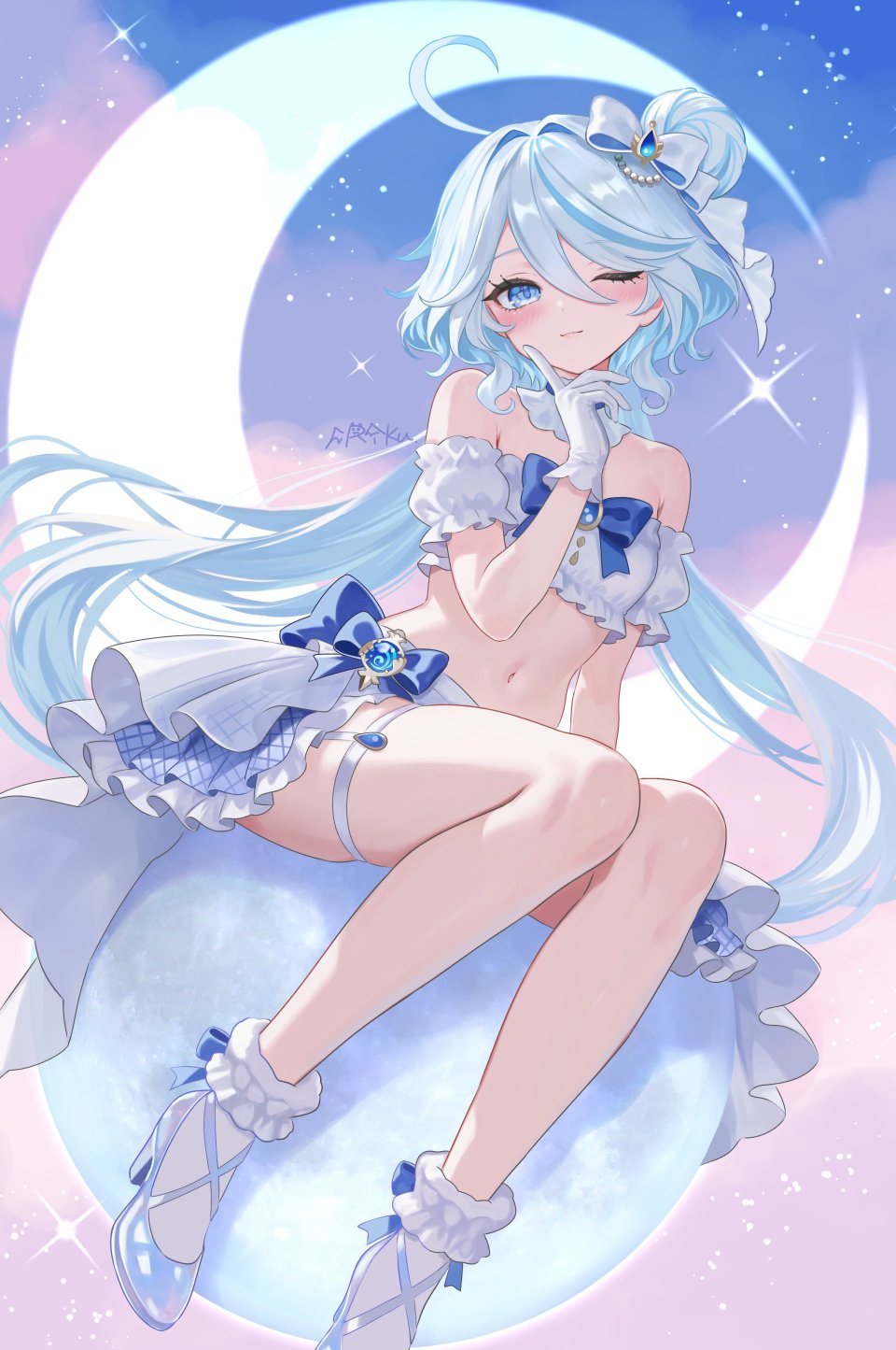 原神 芙宁娜 Rrr_Gns Single 长发 長身像 视线正对 前发