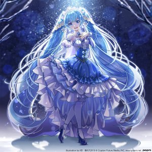 kei,初音ミク,雪ミク,VOCALOID,连衣裙