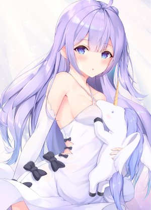 ranju_aira,Unicorn,碧蓝航线,连衣裙,No-Bra,掀裙