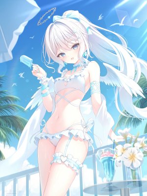 Snow_is_,天使,水着,garter,泳装,翅膀