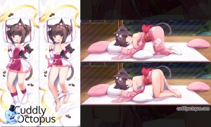 nyatrix,巧克力,cuddly_octopus,ネコぱら,watermark,兽耳,breast_hold,露胸,抱枕,连衣裙,和服,萝莉,猫,猫耳,nipples,No-Bra,nopan,胖次,panty_pull,猫咪,uncensored