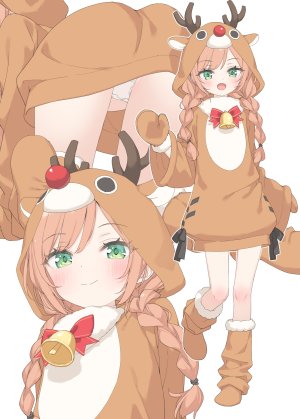 かにビーム,水無月サラミ,兽耳,圣诞节,horns,萝莉,睡衣,胖次,掀裙