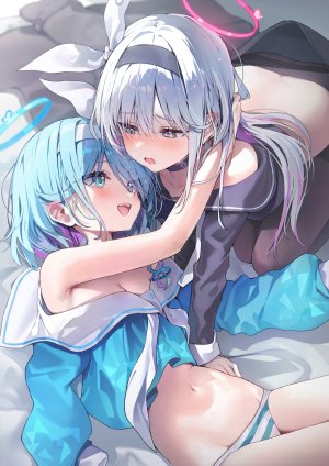 阿洛娜,普拉娜,蔚蓝档案,光晕,萝莉,胖次,裤袜,制服,条纹胖次,百合