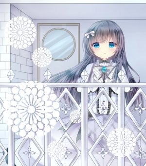 原创,甘城なつき,黑发,碧眼,发饰,长发,缎带,single,风