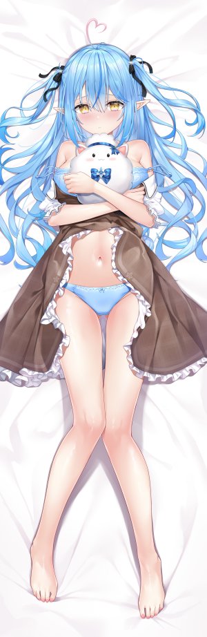 shimo,Hololive,雪花ラミィ,bra,连衣裙,胖次,短裙,下着,青发,cameltoe,掀裙,breast_hold,Vtuber,抱枕,長身像