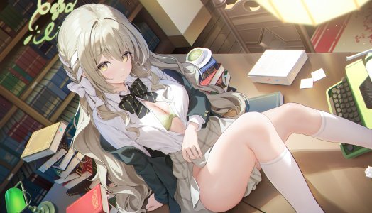 ほうき星,sakurai_miyo,蔚蓝档案,bra,光晕,nopan,制服,掀裙